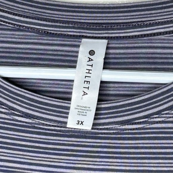 Athleta Women’s Cloudlight Stripe Muscle Tank Top Plus Size 3x Purple/blue Gym - Picture 5 of 9